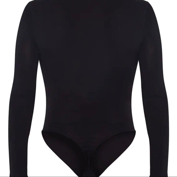 *NWT* Black Sport Zip Front Long Sleeve Thong Bodysuit - US 6 - Picture 6 of 6